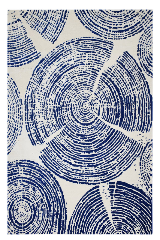 Blue Rings of Time Rug