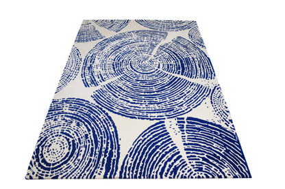 Blue Rings of Time Rug